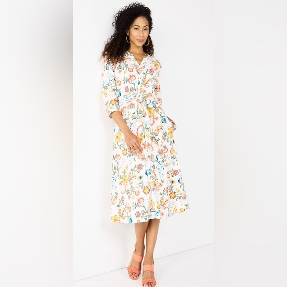croft & barrow Dresses & Skirts - Floral Peasant Shirt Dress Size M